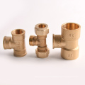 Compression Brass Water Pipe Fittings Compression Reducing Tee Pex Pipe Three Way Copper Fitting